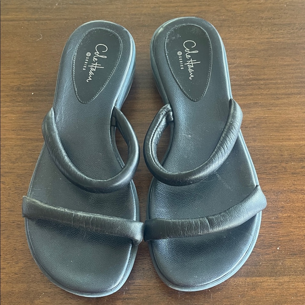 Cole Haan Black Leather Sandals
